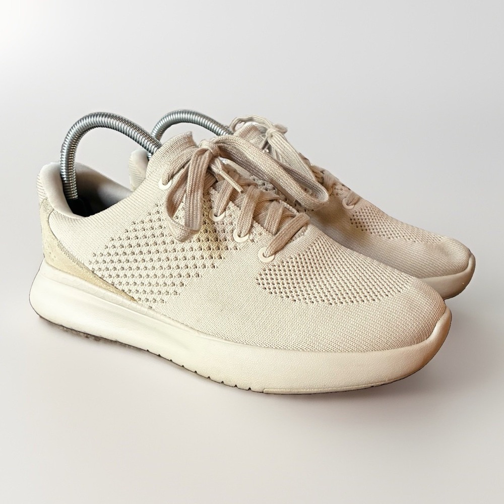 KIzik Lima Knit Easy On Hands Free Sneakers Shoes Tan Beige Womens 6 Extra Wide
